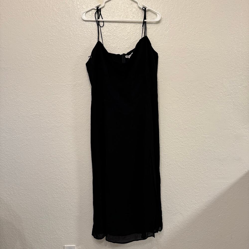 Black Spaghetti Strap Slit Midi Dress - Picture 7 of 12